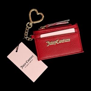 Juicy Couture Red Card Holder with Heart Keychain